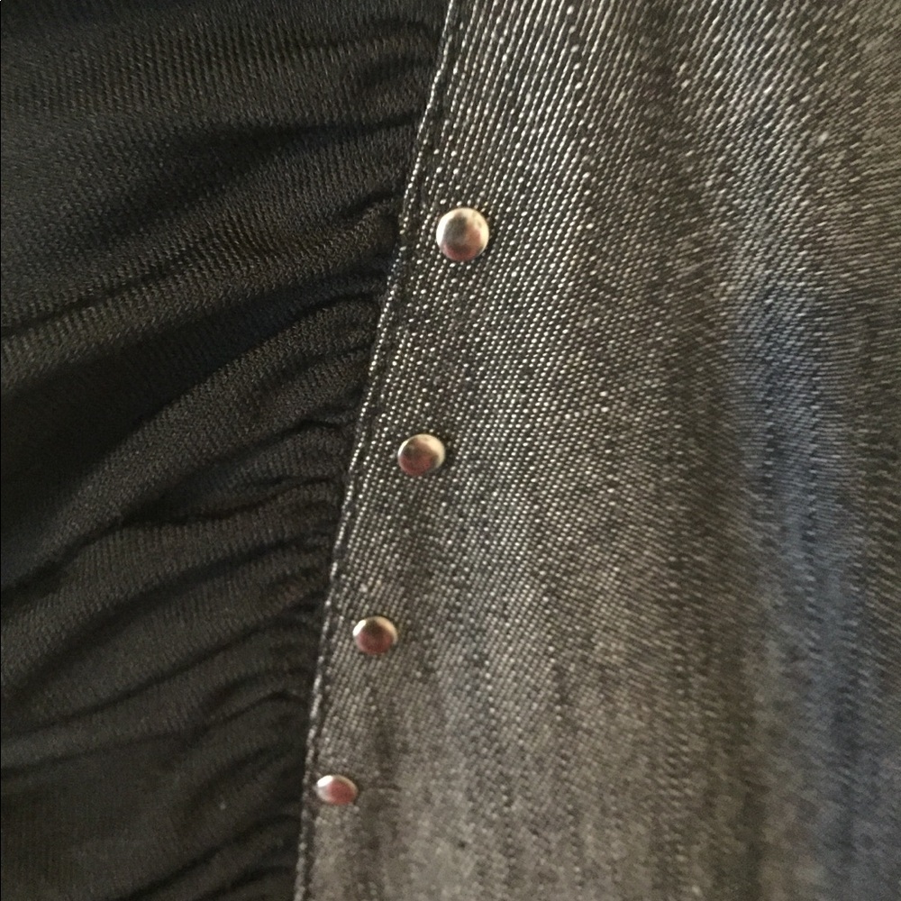 Dark denim and black studded dress
